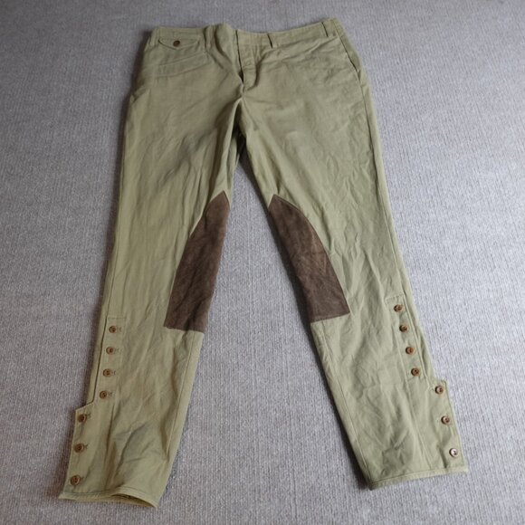 Ralph Lauren Pants - Ralph Lauren Womens Breeches 14 Beige Solid Riding Thigh Leather